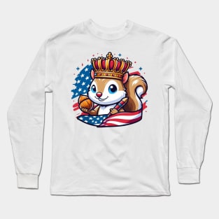 A Whimsical Tribute to American Culture in Cartoon Style Long Sleeve T-Shirt